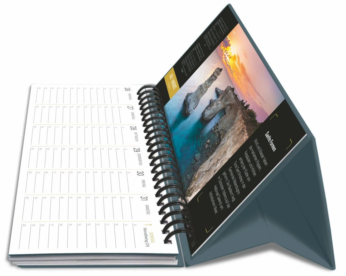 Naturparadiese Premium-Tischplaner 2027 - Wochenkalender mit 53 Fotografien – Ansicht