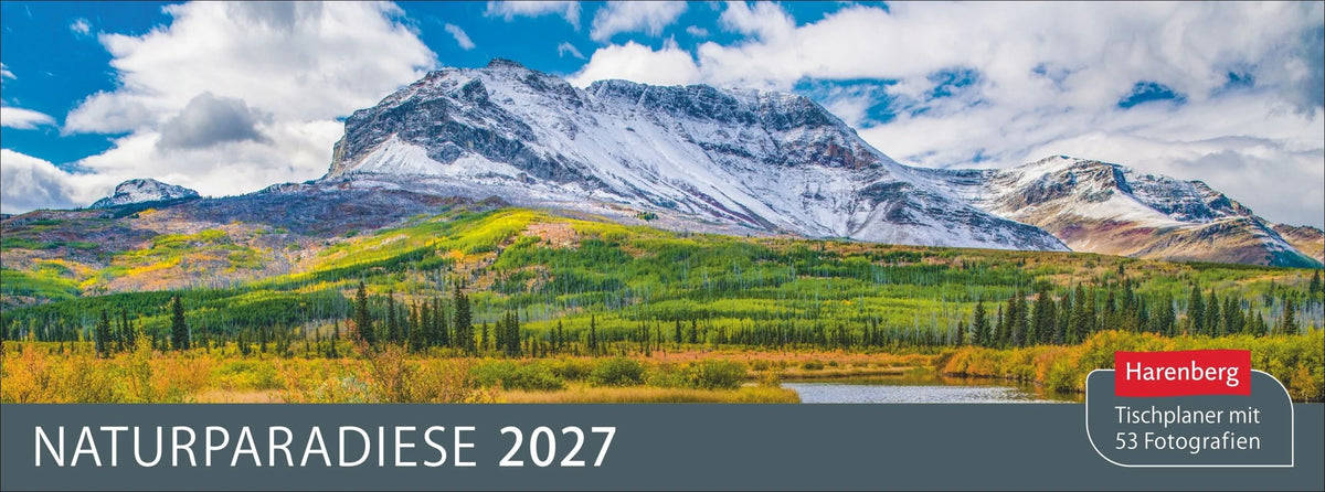 Taschenkalender: Naturparadiese Premium-Tischplaner 2027 - Wochenkalender mit 53 Fotografien