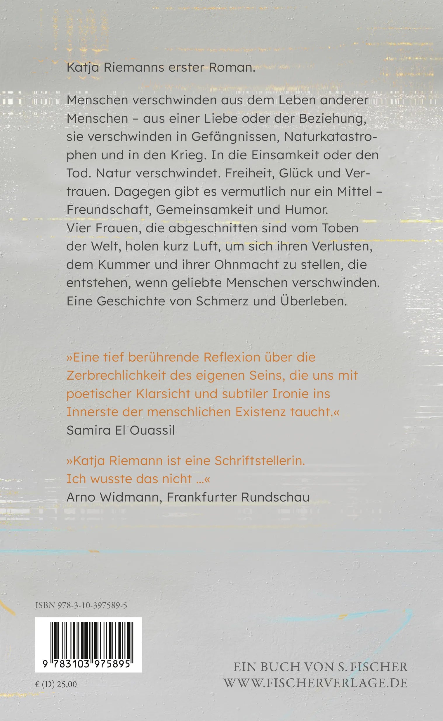 Buchrückseite von 'Nebel und Feuer' mit Klappentext - Gebundene Ausgabe
