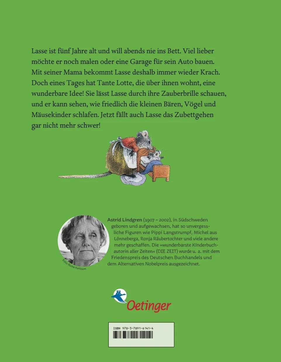 Buchrückseite von 'Nein, ich will noch nicht ins Bett!' mit Klappentext - Gebundene Ausgabe