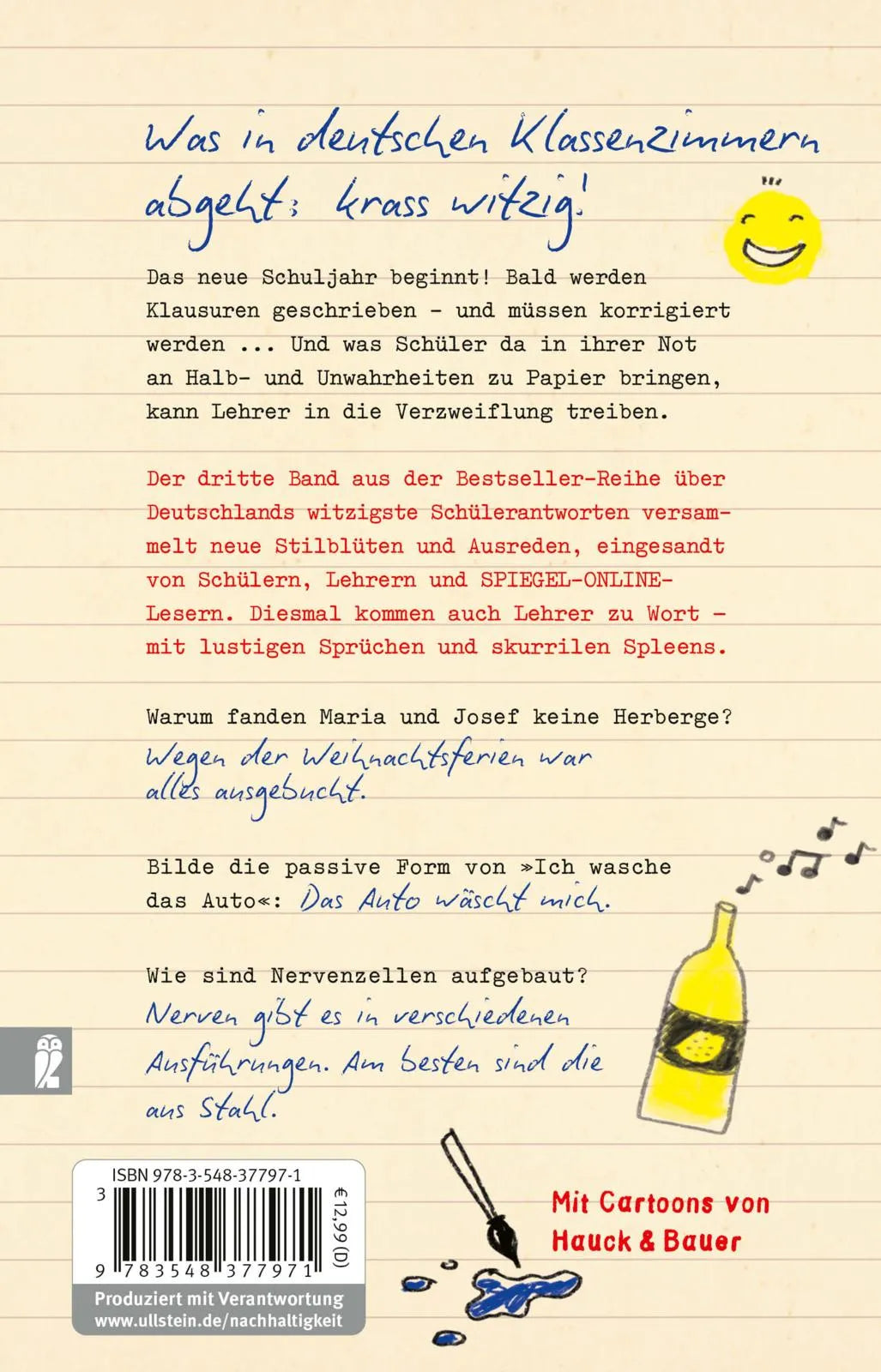 Rückseite: Nenne drei Streichinstrumente: Geige, Bratsche, Limoncello (Taschenbuch)