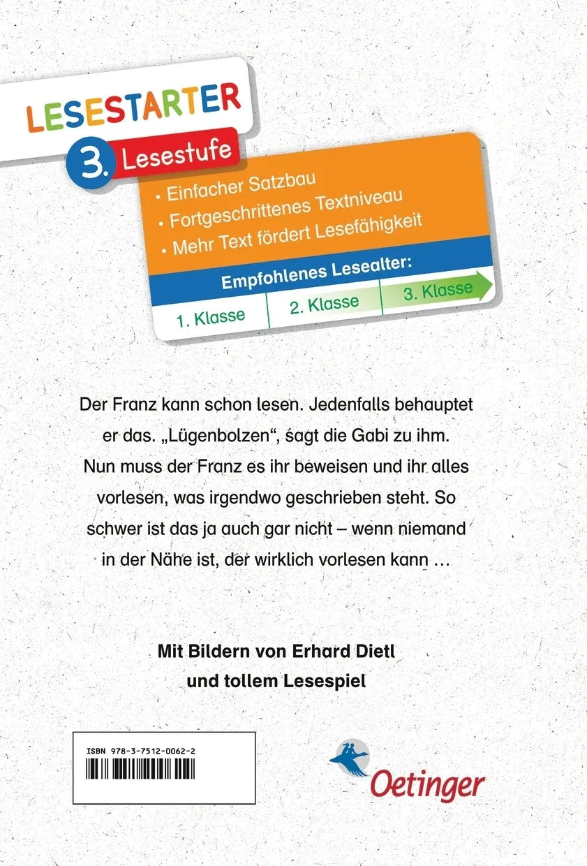 Buchrückseite von 'Neues vom Franz' mit Klappentext - Gebundene Ausgabe