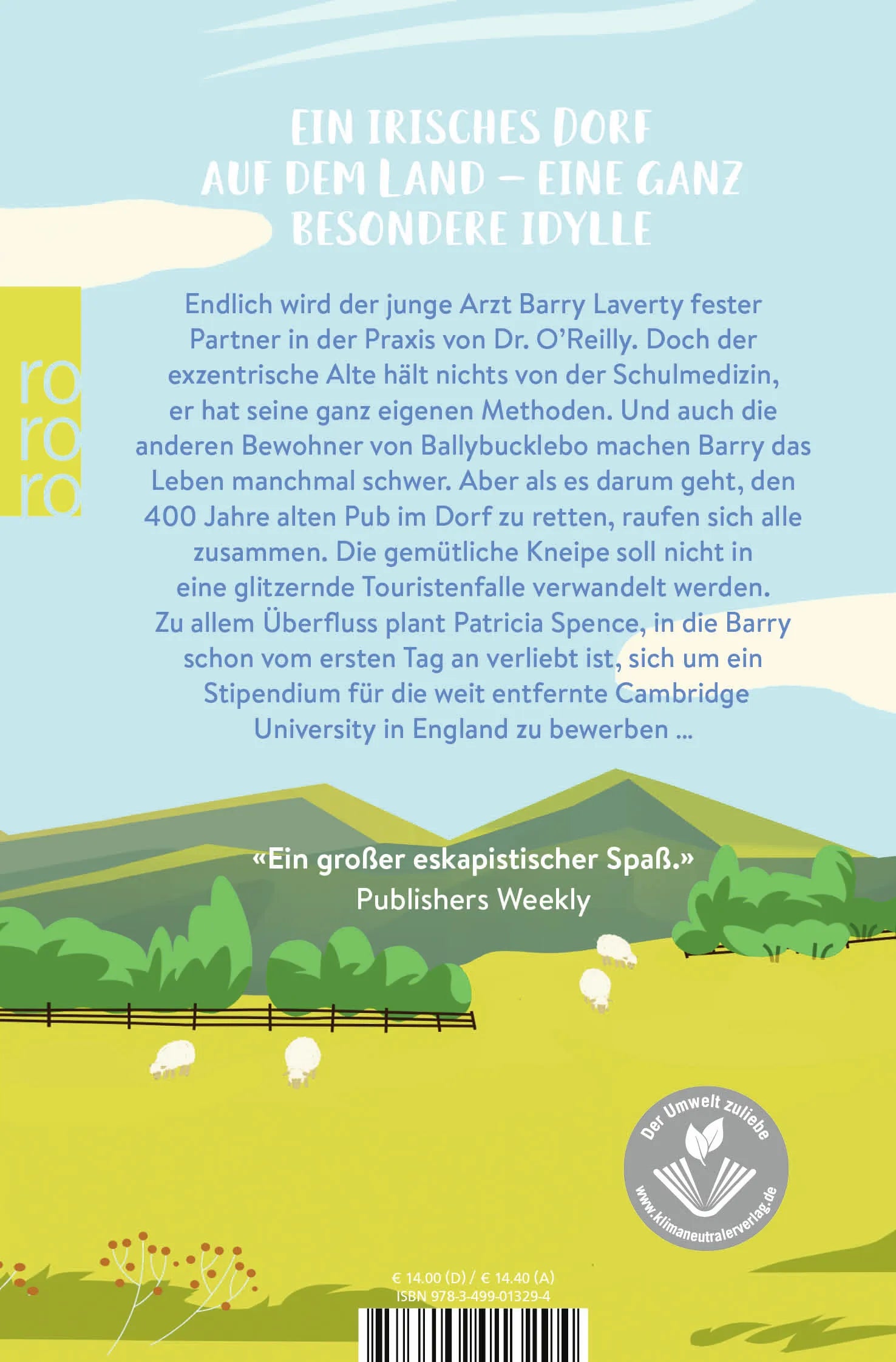 Buchrückseite von 'Neues vom irischen Landarzt' mit Klappentext - Taschenbuch