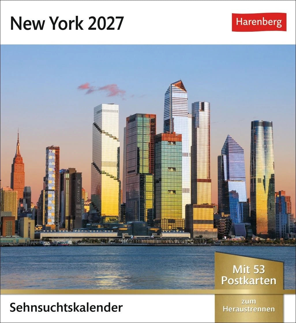 Postkartenkalender: New York Sehnsuchtskalender 2027 - Wochenkalender mit 53 Postkarten