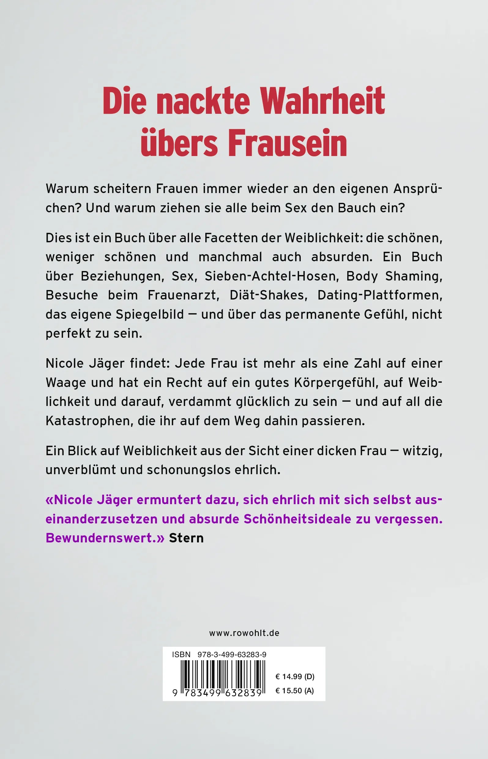 Buchrückseite von 'Nicht direkt perfekt' mit Klappentext - Paperback