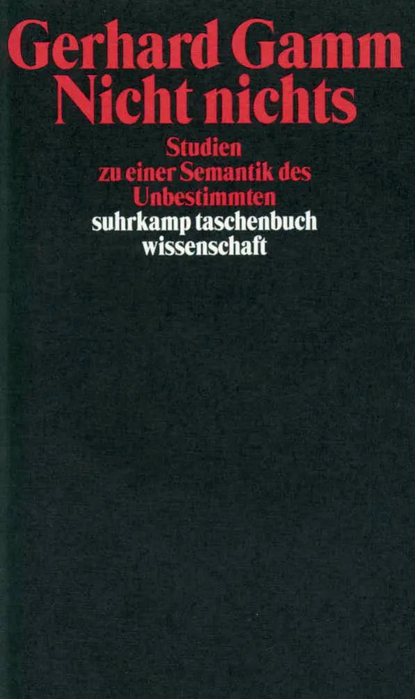 Buchcover von 'Nicht nichts' - Taschenbuch von Gerhard Gamm