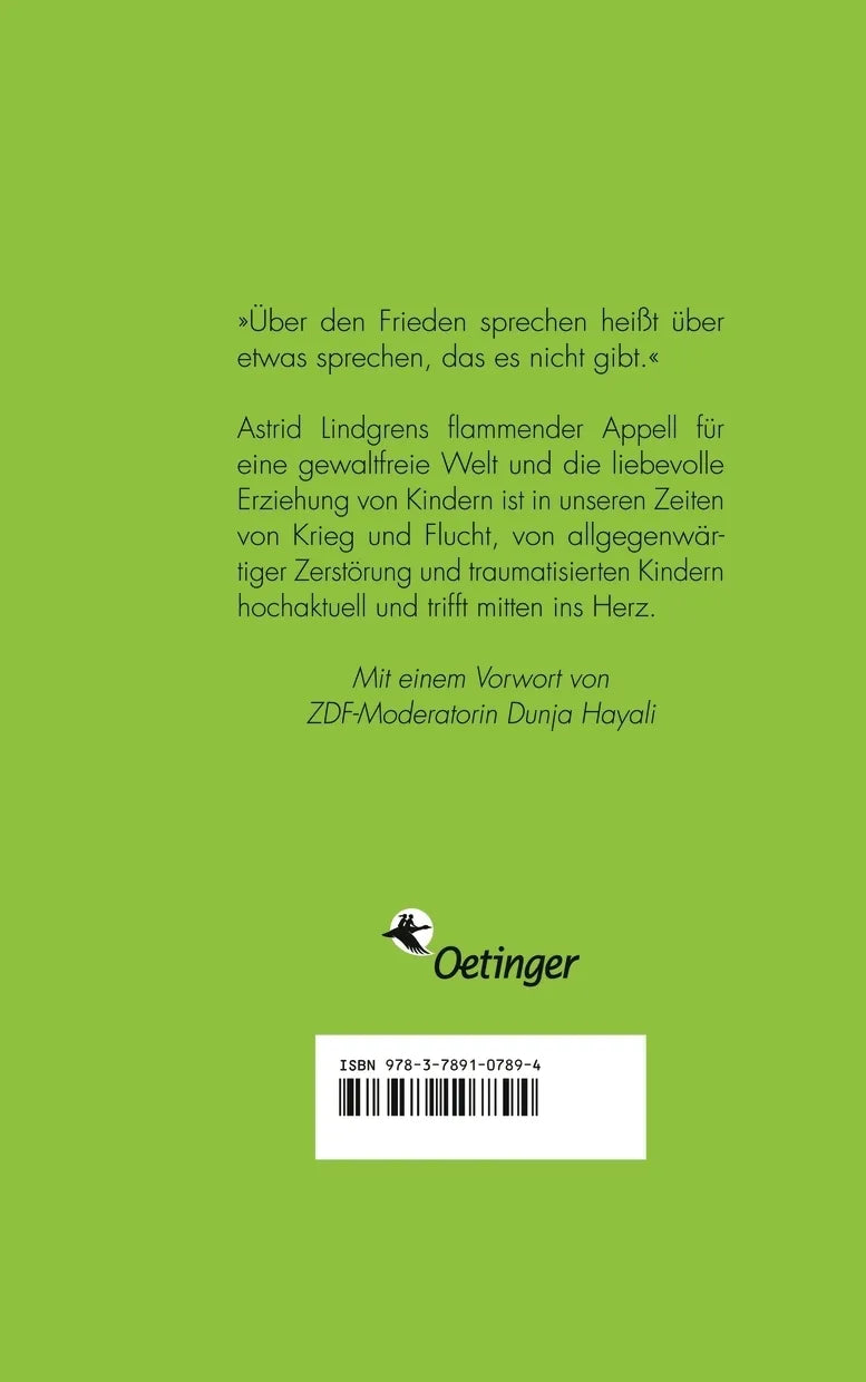 Buchrückseite von 'Niemals Gewalt!' mit Klappentext - Gebundene Ausgabe