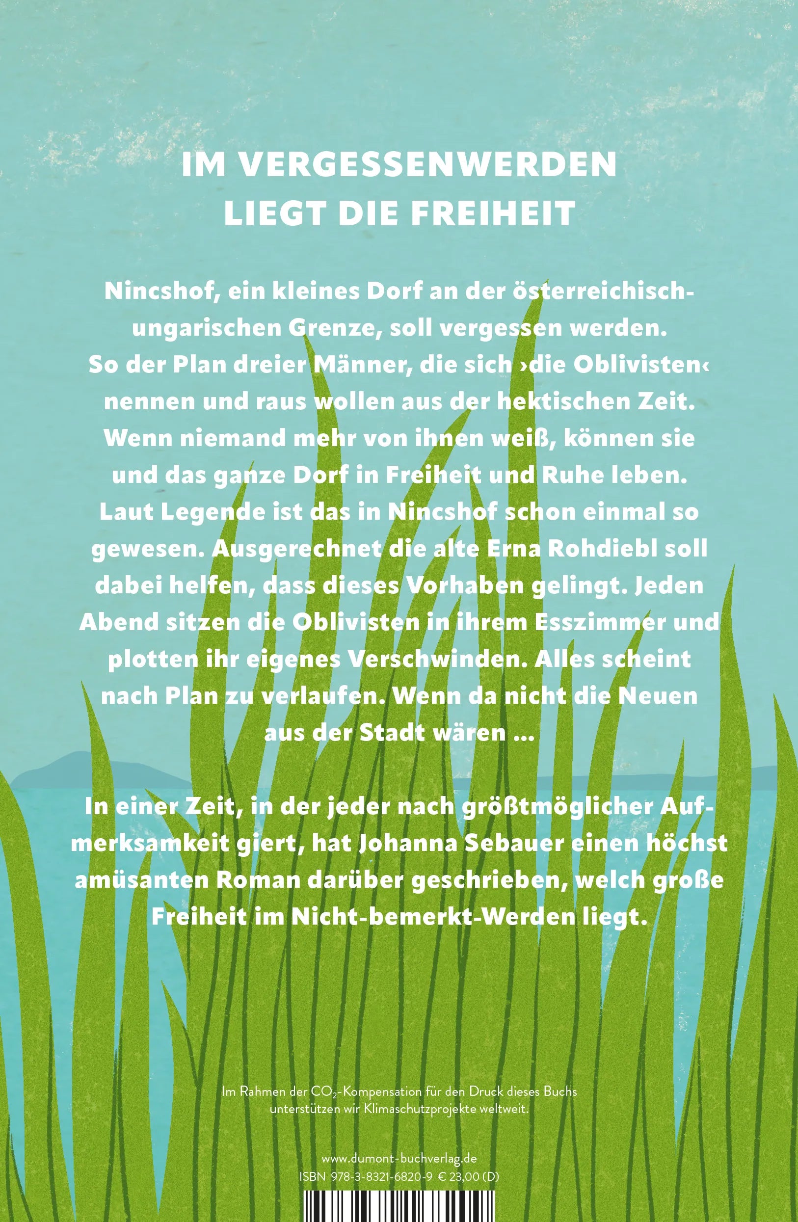 Buchrückseite von 'Nincshof' mit Klappentext - Gebundene Ausgabe