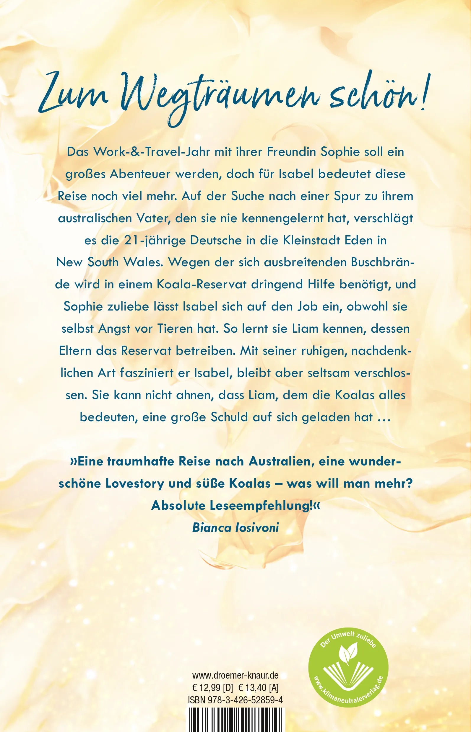 Buchrückseite von 'No Flames too wild' mit Klappentext - Paperback