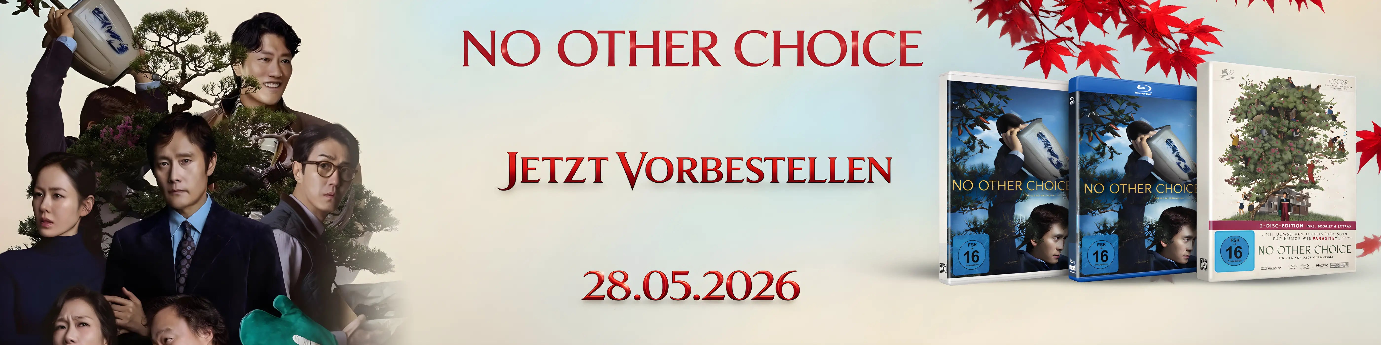 No Other Choice Film jetzt vorbestellen – Blu-ray und Mediabook Edition Banner