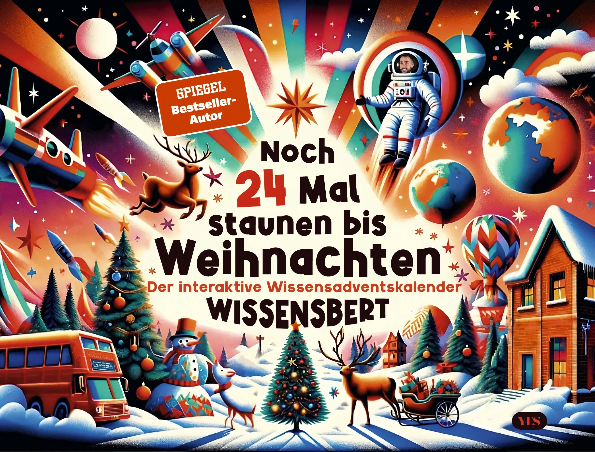 Buchcover von 'Noch 24 Mal staunen bis Weihnachten' - Gebundene Ausgabe von Wissensbert