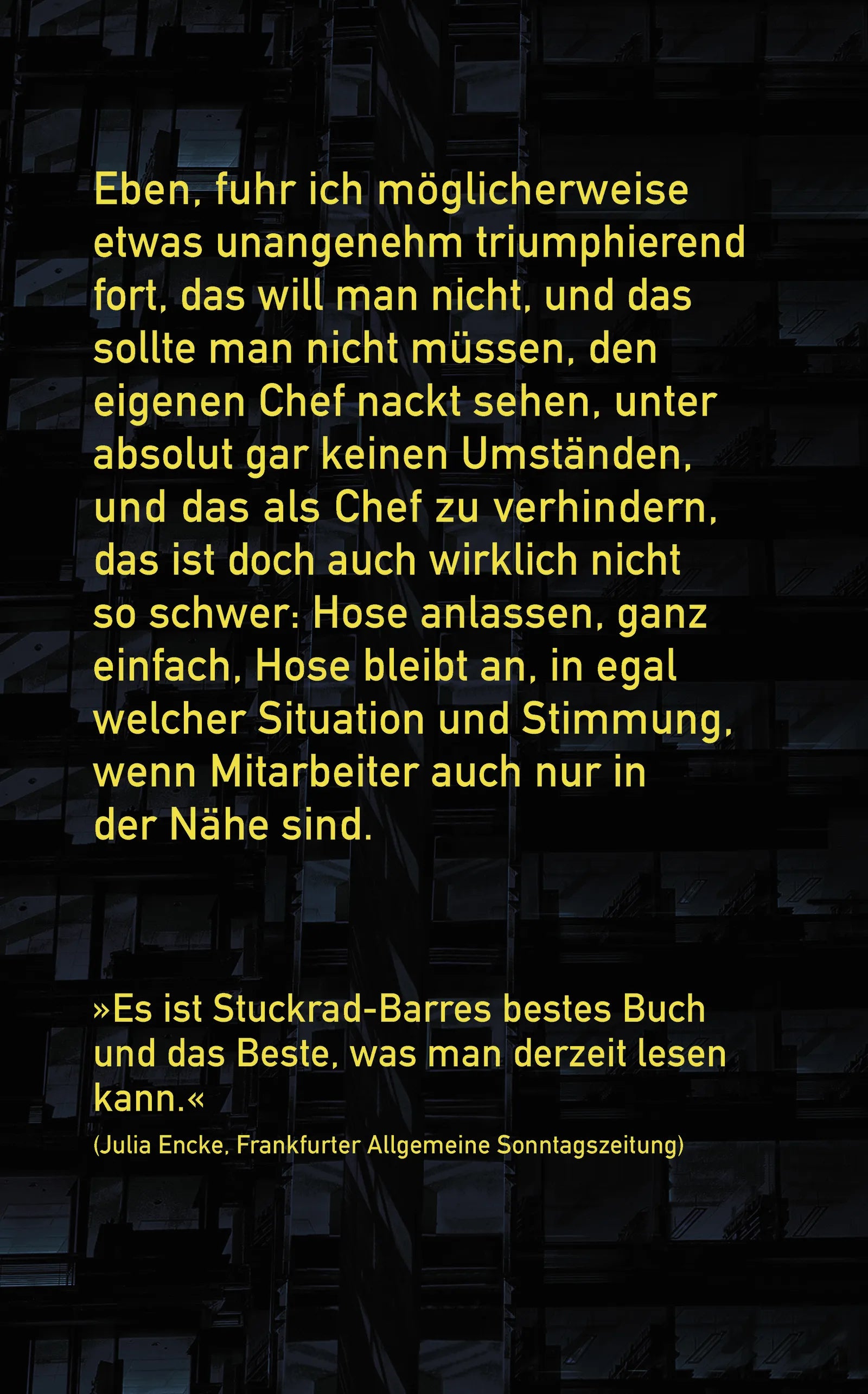 Buchrückseite von 'Noch wach?' mit Klappentext - Gebundene Ausgabe