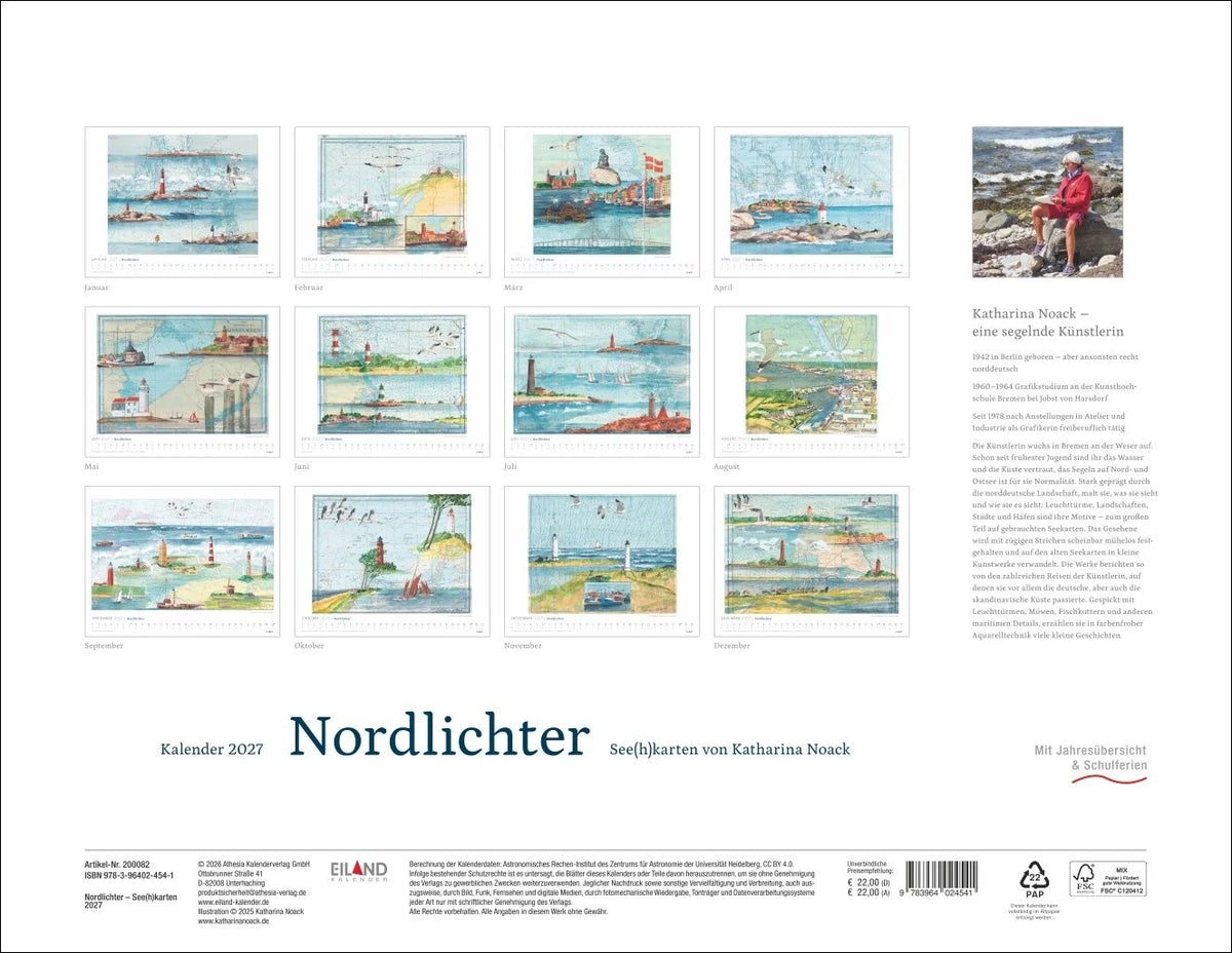 Nordlichter - See(h)karten Kalender 2027 – Ansicht