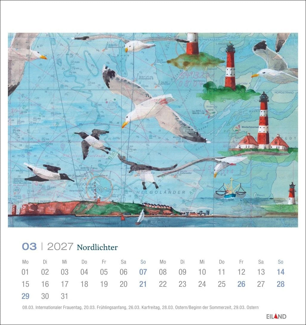 Nordlichter - See(h)karten Postkartenkalender 2027 – Ansicht