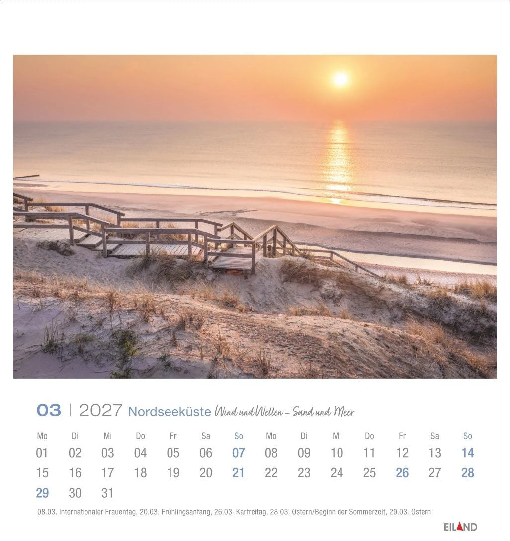Nordseeküste Postkartenkalender 2027 - Wind und Wellen - Sand und Meer – Ansicht