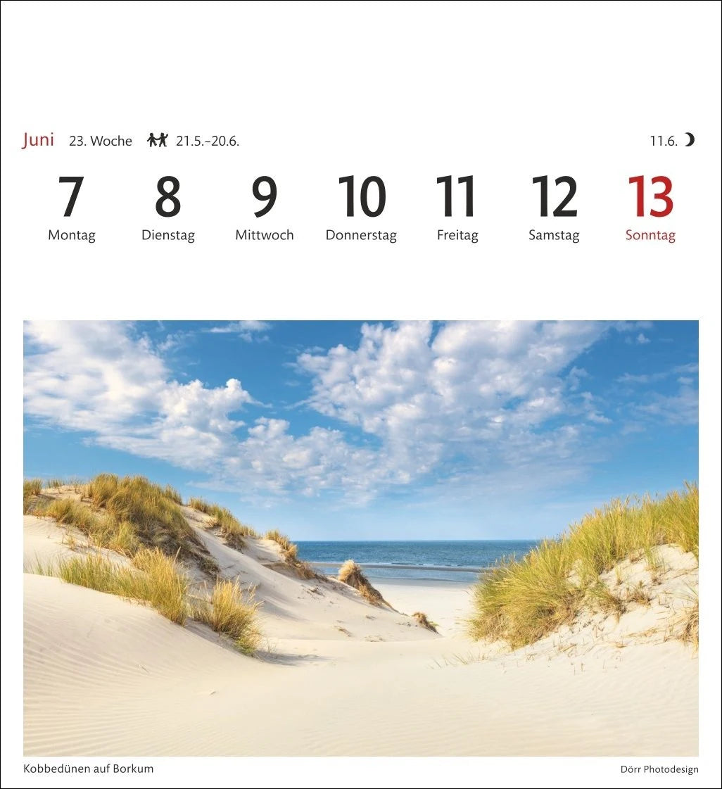 Nordseeküste Sehnsuchtskalender 2027 - Wochenkalender mit 53 Postkarten – Ansicht