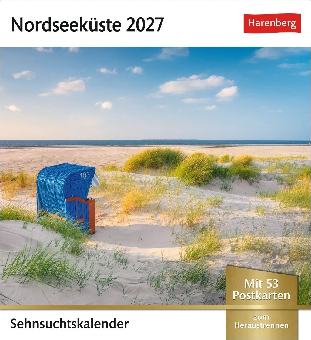 Postkartenkalender: Nordseeküste Sehnsuchtskalender 2027 - Wochenkalender mit 53 Postkarten