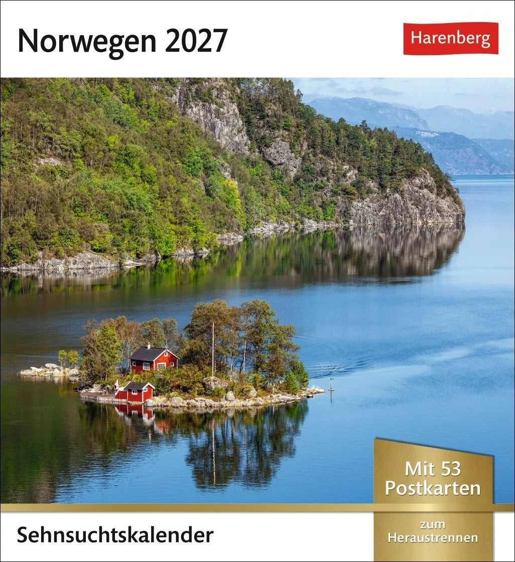 Postkartenkalender: Norwegen Sehnsuchtskalender 2027 - Wochenkalender mit 53 Postkarten