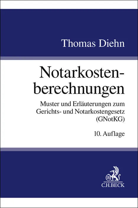 Buchcover von 'Notarkostenberechnungen' - Taschenbuch von Thomas Diehn