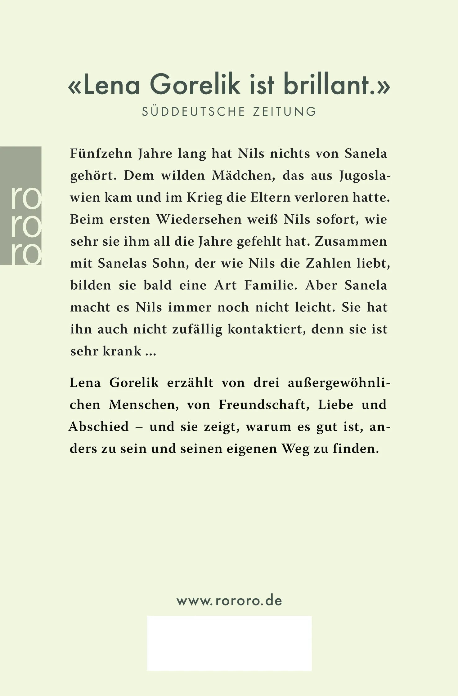 Buchrückseite von 'Null bis unendlich' mit Klappentext - Taschenbuch