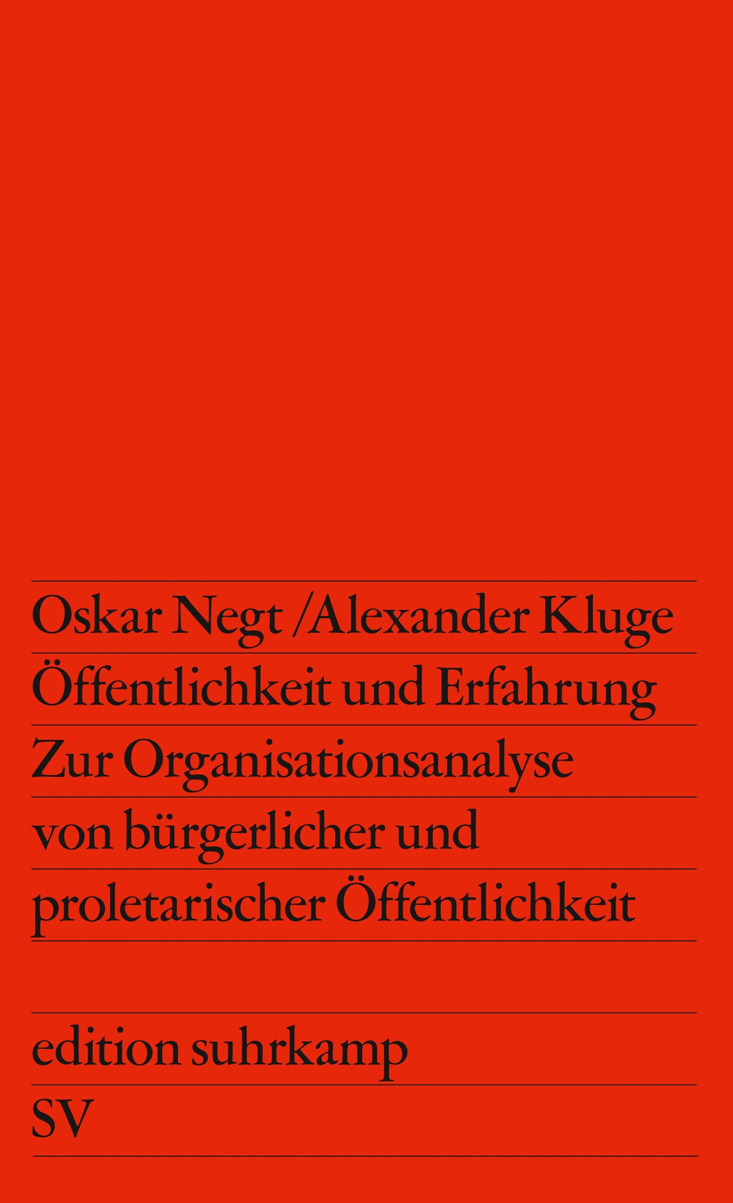 Buchcover von 'Öffentlichkeit und Erfahrung' - Taschenbuch von Alexander Kluge