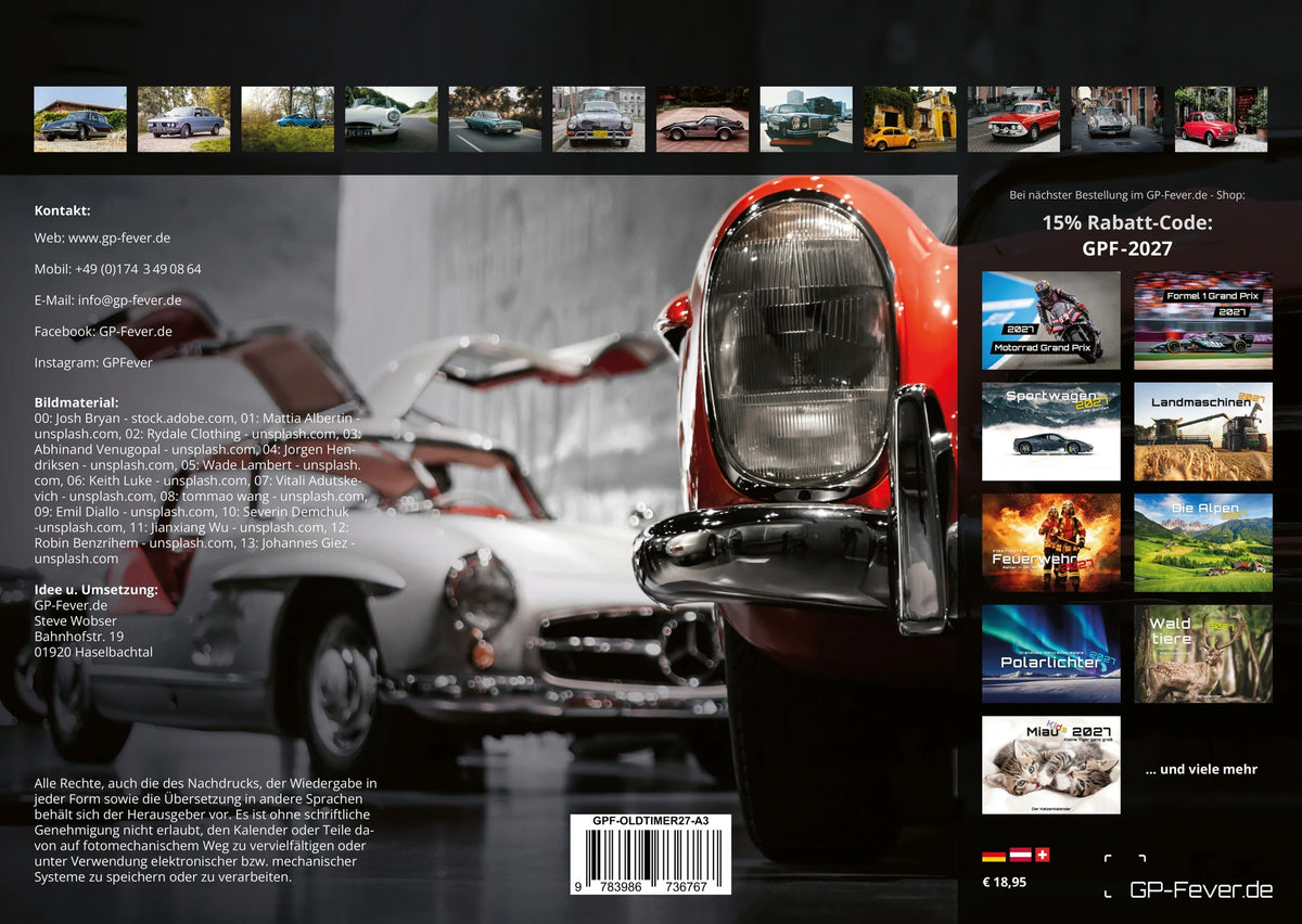 Oldtimer - OLDIES BUT GOLDIES - 2027 - Kalender DIN A3 – Ansicht