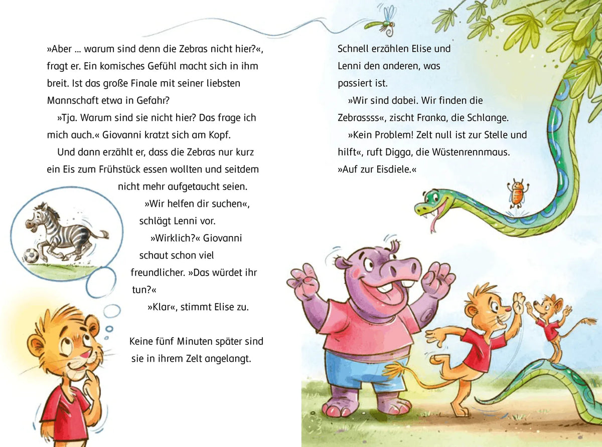 Detailansicht: Olympiade der Tiere – Gut gekickt, Löwe! (Hardcover)