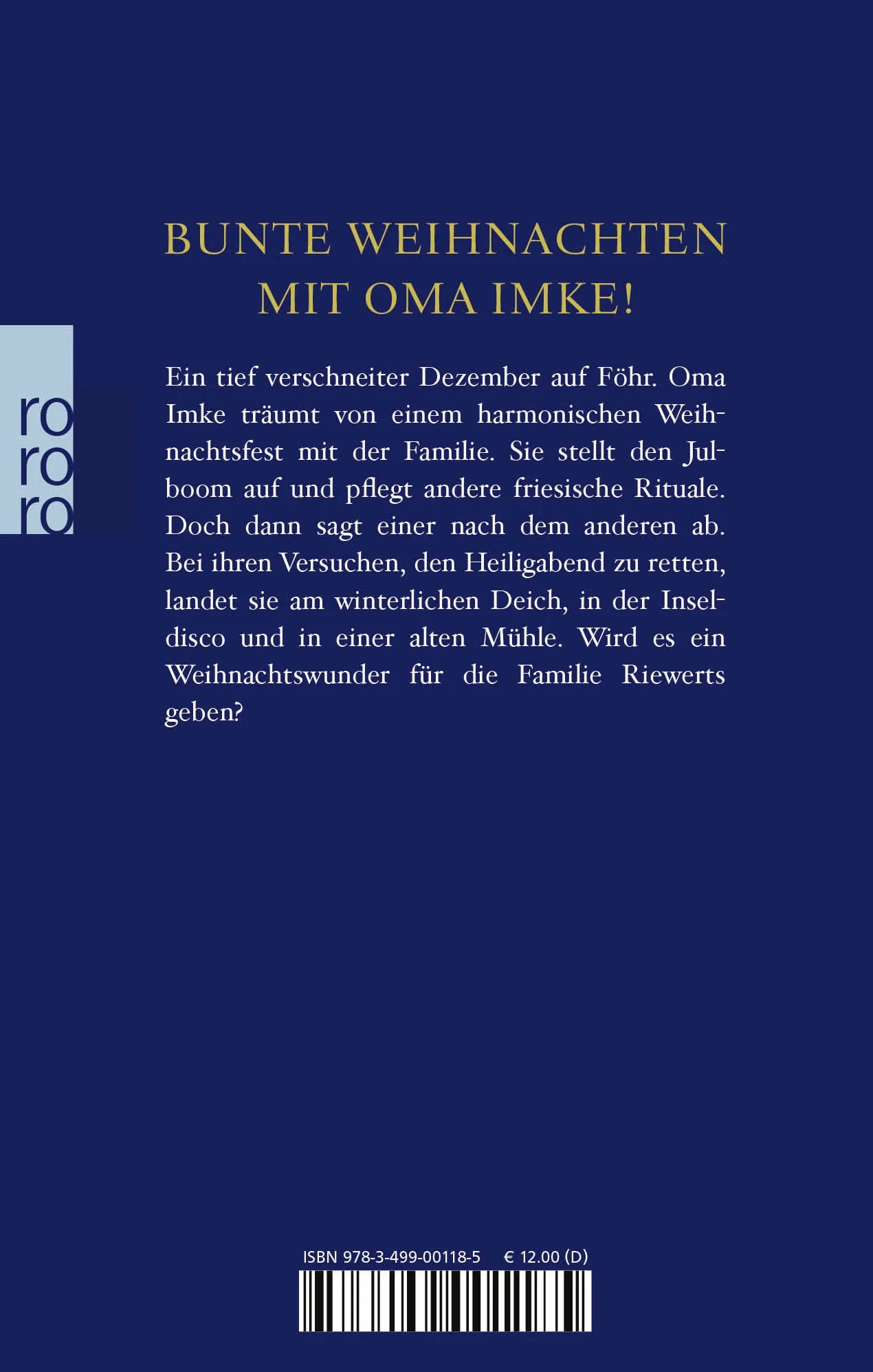 Buchrückseite von 'Omas Inselweihnacht' mit Klappentext - Taschenbuch