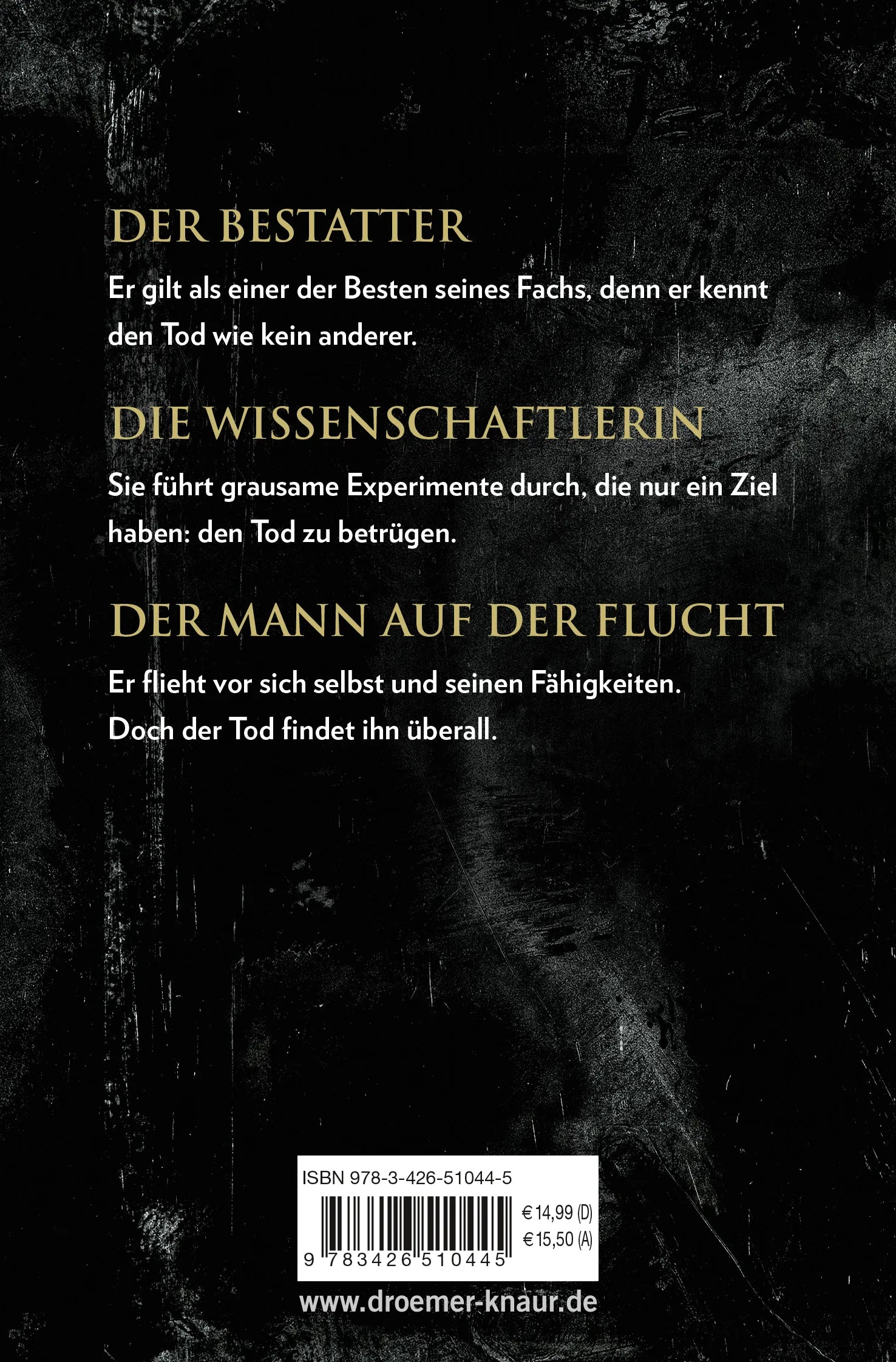 Buchrückseite von 'Oneiros - Tödlicher Fluch' mit Klappentext - Taschenbuch