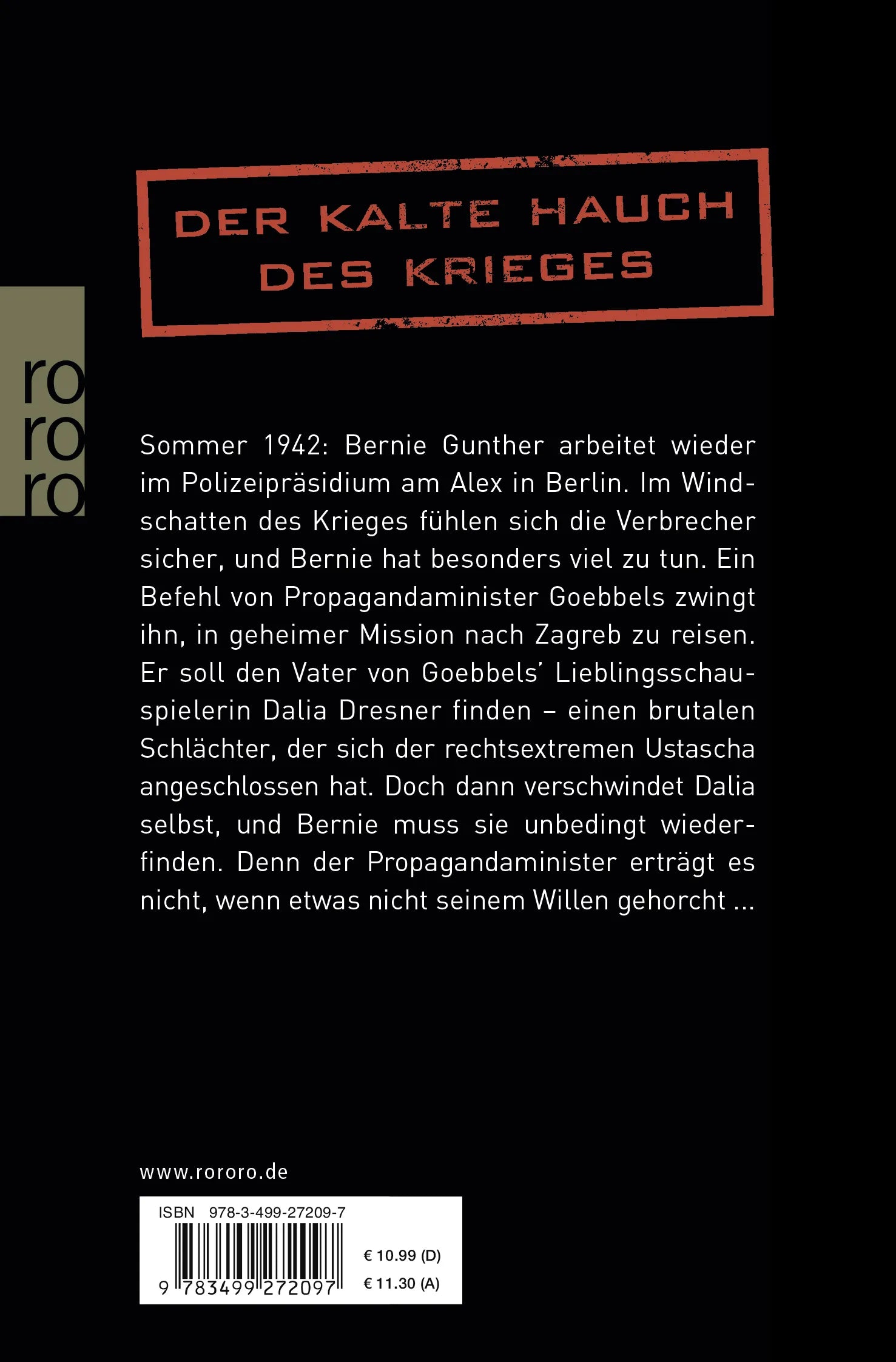 Buchrückseite von 'Operation Zagreb' mit Klappentext - Taschenbuch