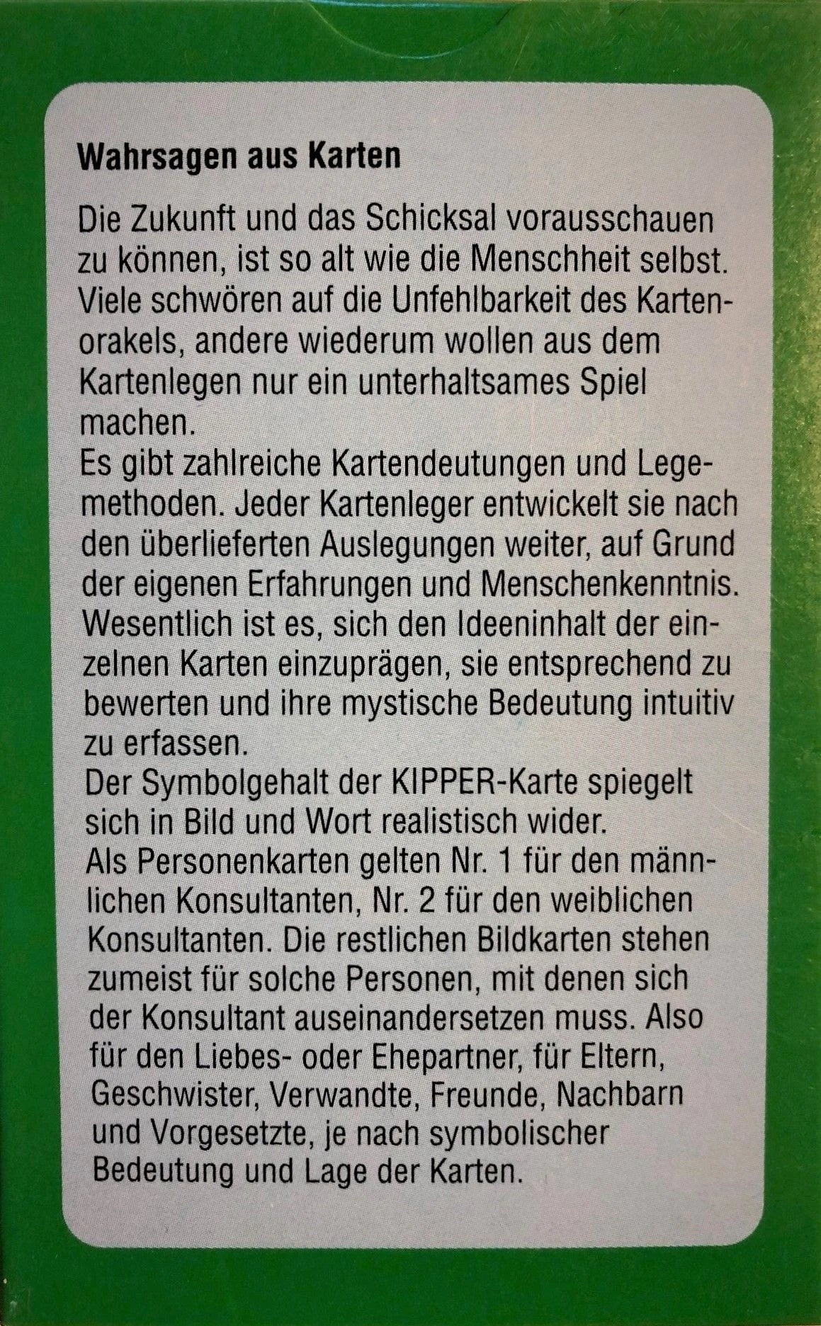 Original Kipper Wahrsagekarten – Ansicht