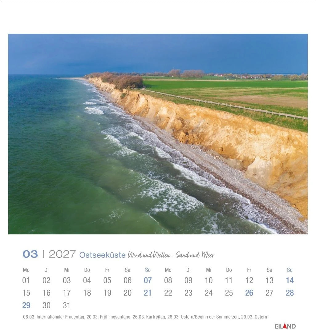 Ostseeküste Postkartenkalender 2027 - Wind und Wellen - Sand und Meer – Ansicht