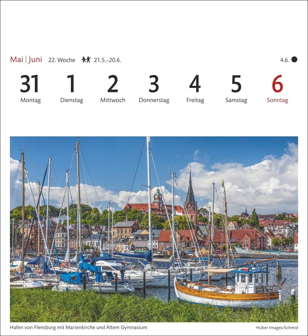 Ostseeküste Sehnsuchtskalender 2027 - Wochenkalender mit 53 Postkarten – Ansicht