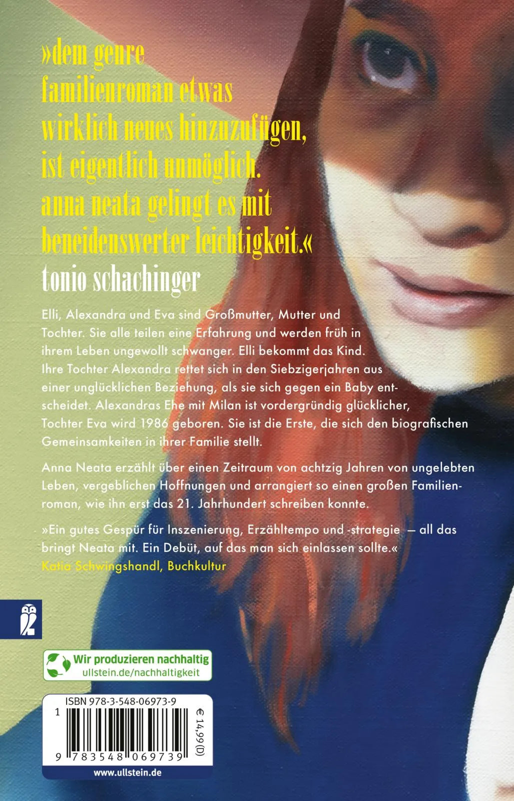 Buchrückseite von 'Packerl' mit Klappentext - Taschenbuch