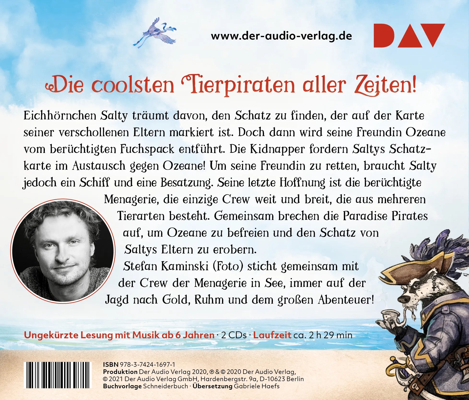 Buchrückseite von 'Paradise Pirates' mit Klappentext - Hörbuch (CD)