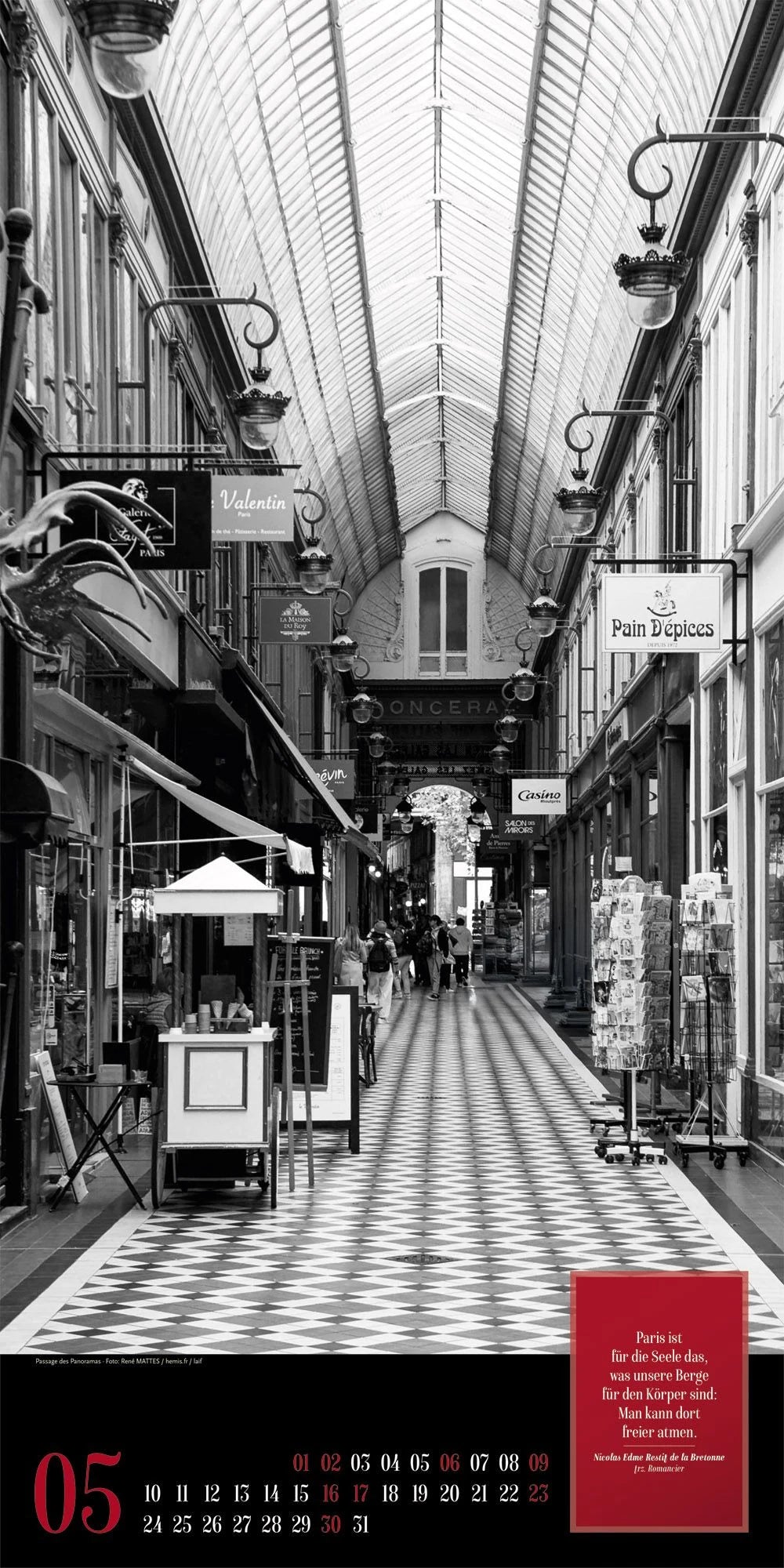 Paris, je t’aime Literatur-Kalender 2027 – Ansicht