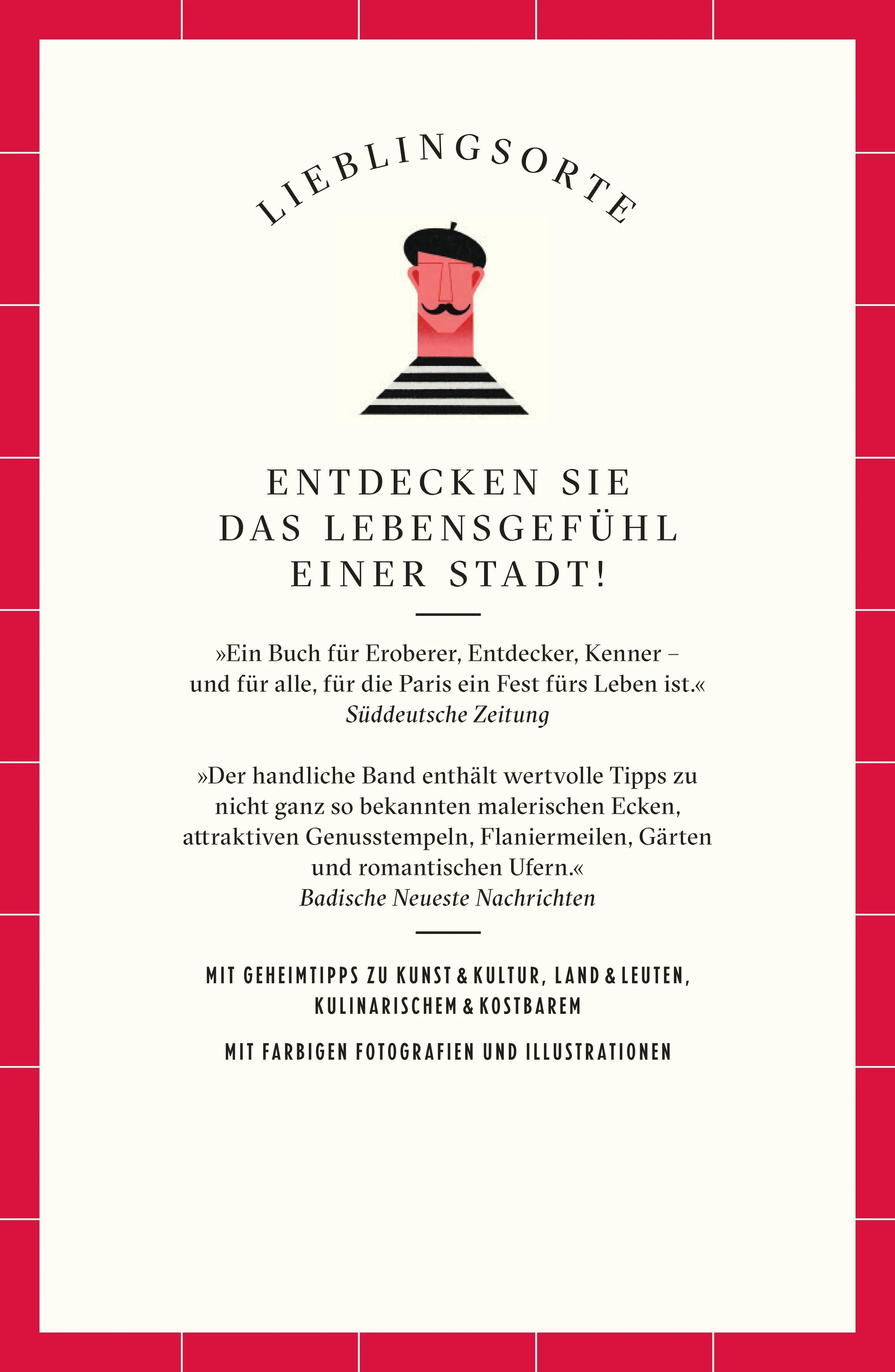 Buchrückseite von 'Paris Reiseführer LIEBLINGSORTE' mit Klappentext - Paperback