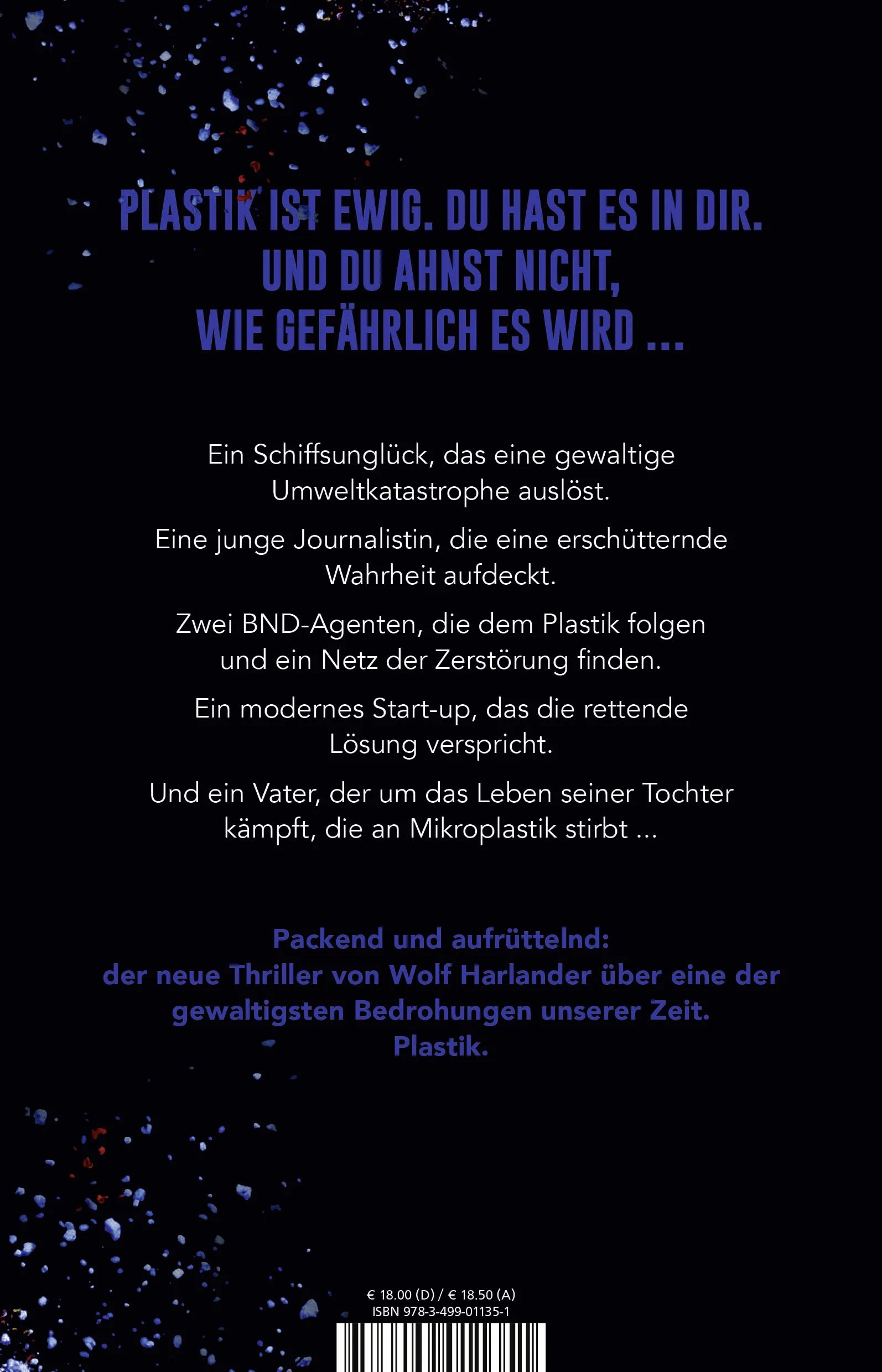 Buchrückseite von 'Partikel' mit Klappentext - Paperback