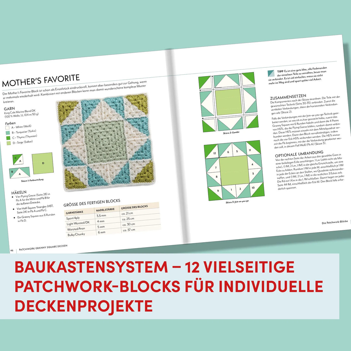 Detailansicht: Patchwork Granny Square Decken (Taschenbuch)