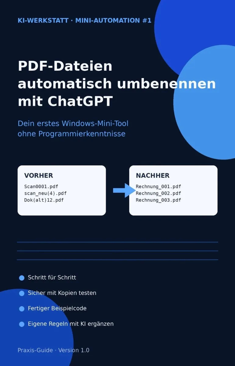 Cover: PDF-Dateien automatisch umbenennen mit ChatGPT (E-Book) von Roman Eitzinger