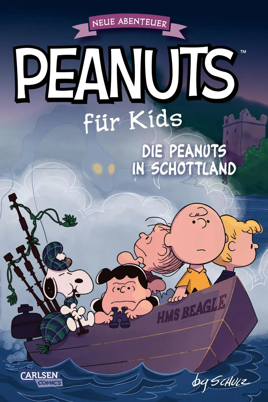 Buchcover von 'Peanuts für Kids - Neue Abenteuer 4: Die Peanuts in Schottland' - Taschenbuch von Charles M. Schulz