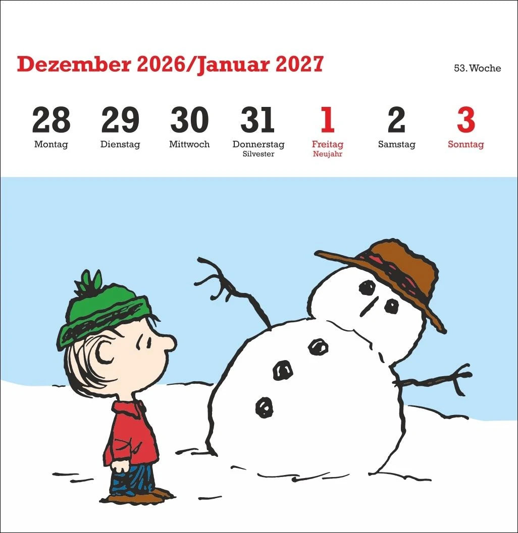 Peanuts Premium-Postkartenkalender 2027 – Ansicht