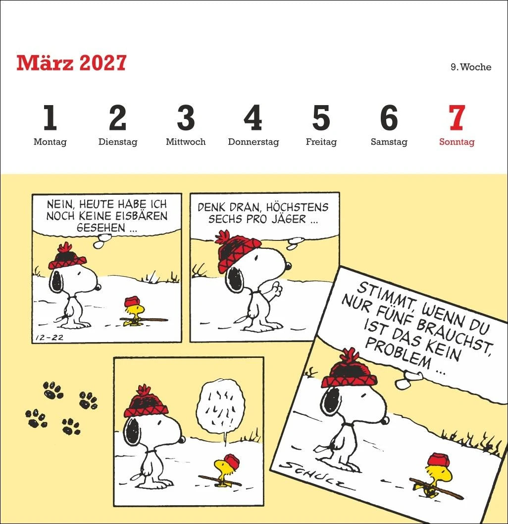 Peanuts Premium-Postkartenkalender 2027 – Ansicht