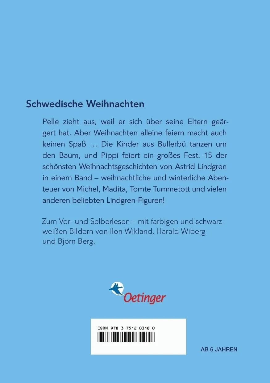 Buchrückseite von 'Pelle zieht aus und andere Weihnachtsgeschichten' mit Klappentext - Taschenbuch