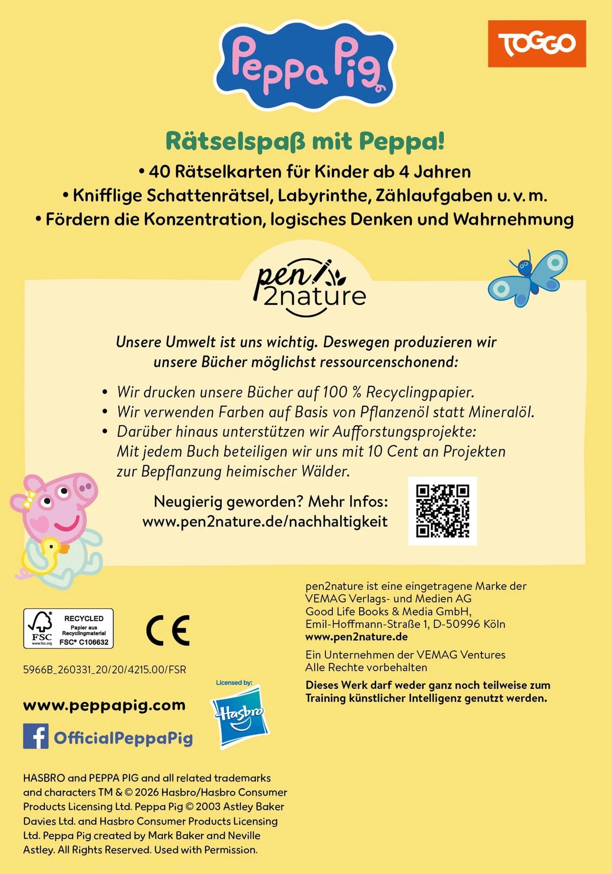 Peppa Pig Rätselkarten: Labyrinthe, Fehlersuche, Zählen u. v. m. – Ansicht