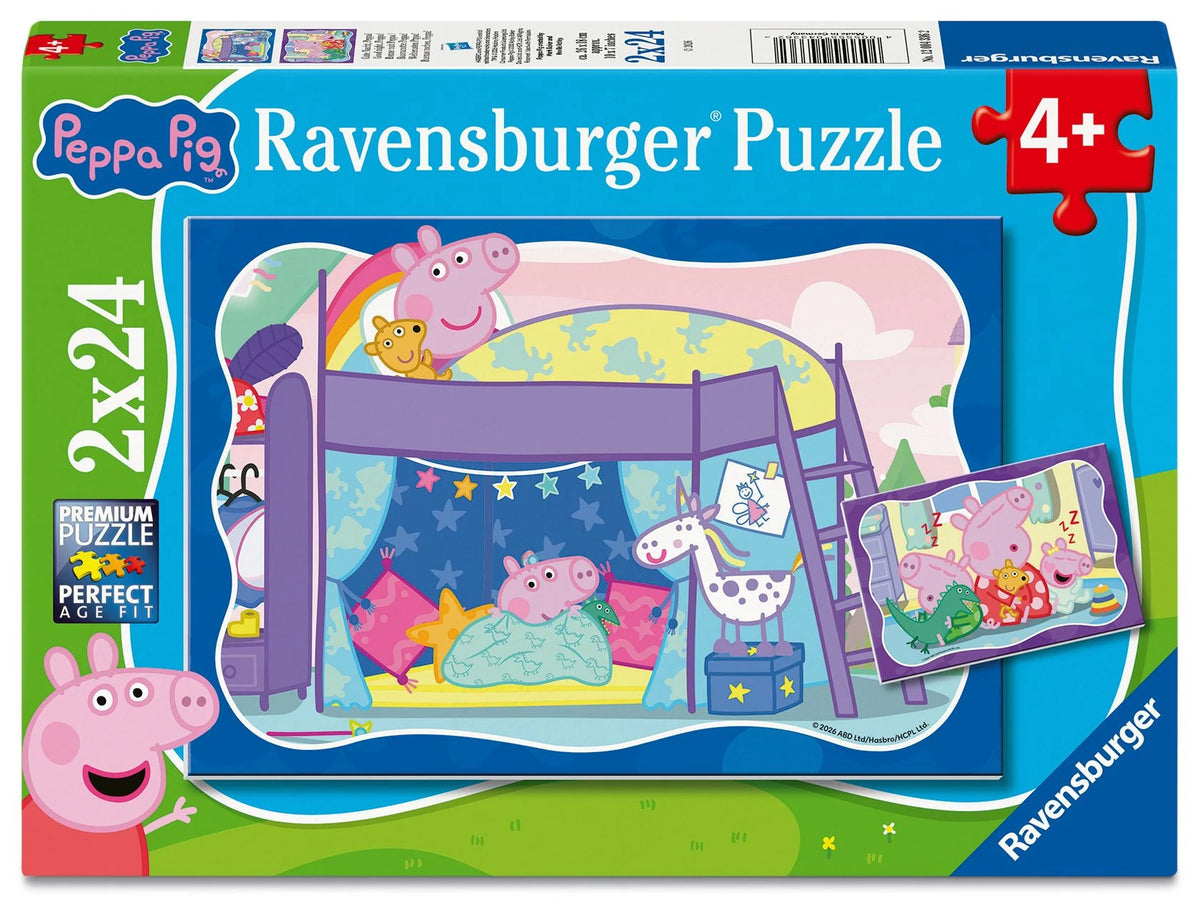 Kinderpuzzle: Kinderpuzzle 2x24 Teile - Peppa Wutz - Gute Nacht, Peppa!