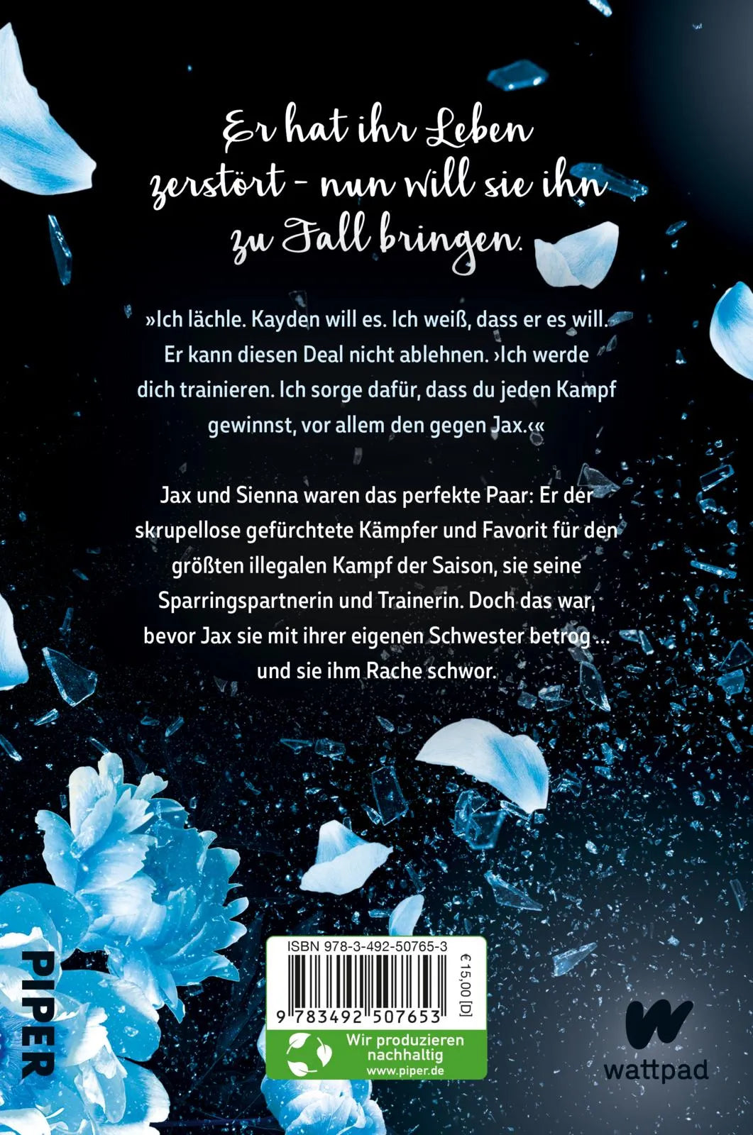 Buchrückseite von 'Perfect Addiction' mit Klappentext - Paperback