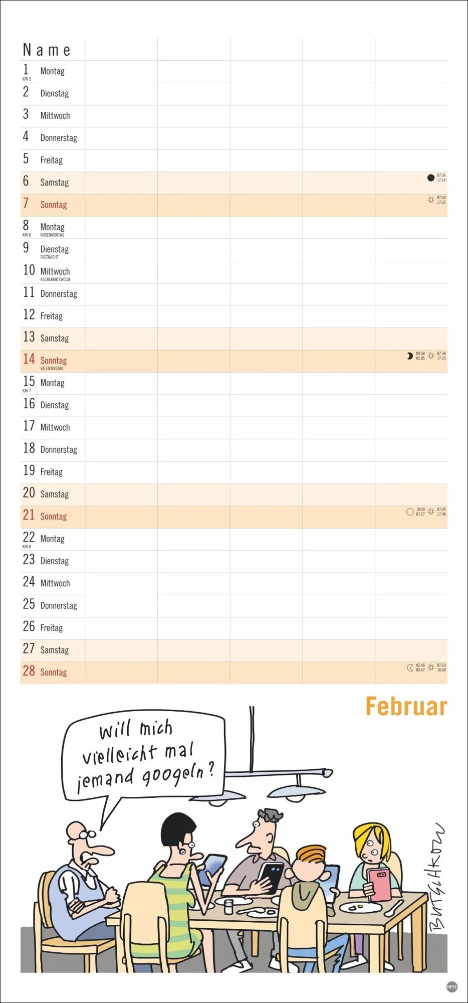 Peter Butschkow: Familienplaner 2027 – Ansicht
