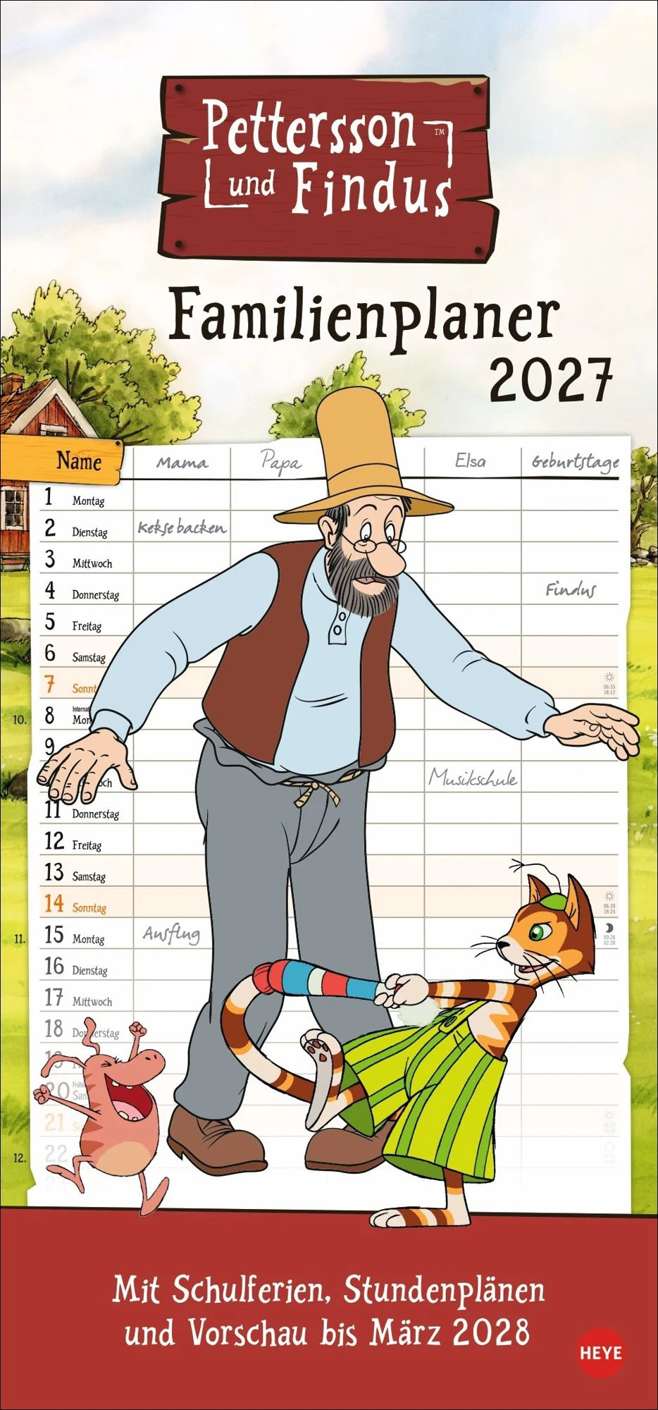 Familienplaner: Pettersson und Findus Familienplaner 2027