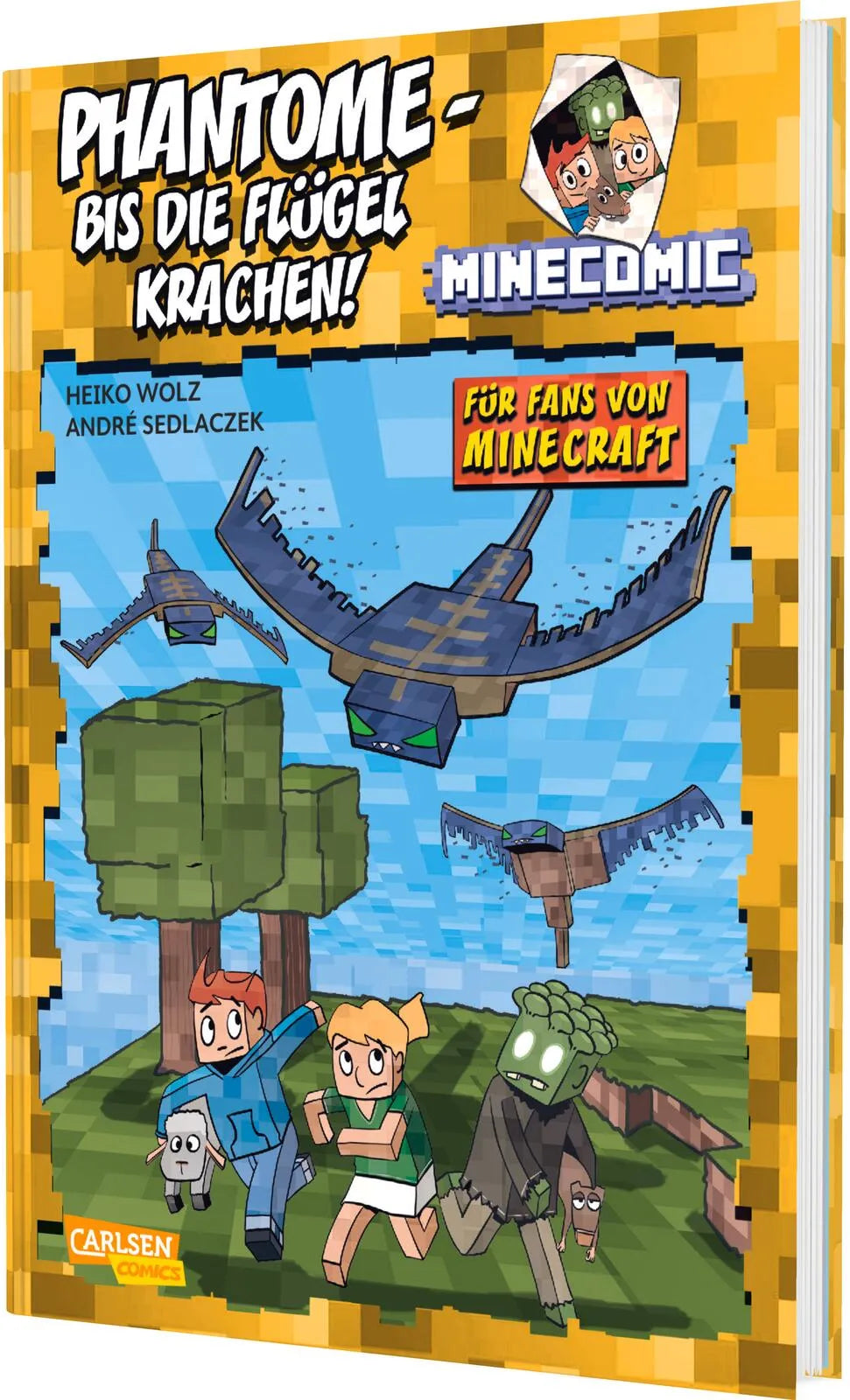 Buchcover von 'Phantome – bis die Flügel krachen! Für Fans von Minecraft' - Gebundene Ausgabe von Heiko Wolz